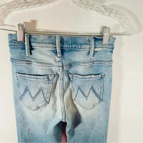 MOTHER Denim The Hustler Ankle Fray Jeans Au Revoir Wash Distressed Preppy - Picture 7 of 11